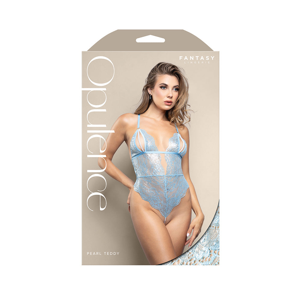Opulence Split Cup Teddy with Pearl Crotch - Small/Medium